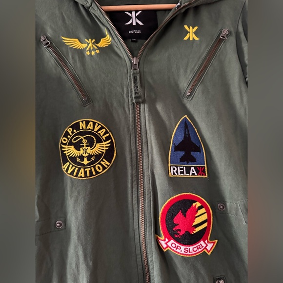 Onepiece Aviator Onesie Jungle Green jumpsuit hoodie top gun themed - Picture 4 of 14